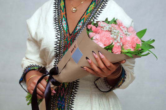 Pink Carnations + White Fillers