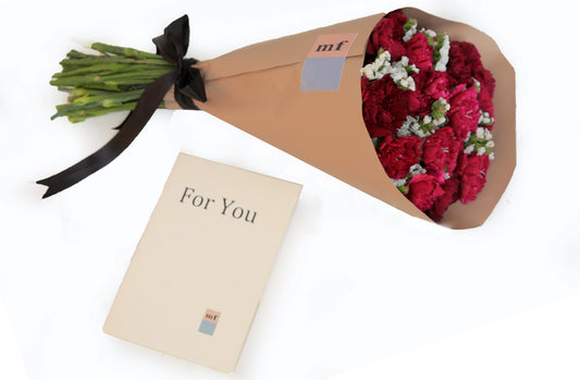 Red Carnations + White Fillers