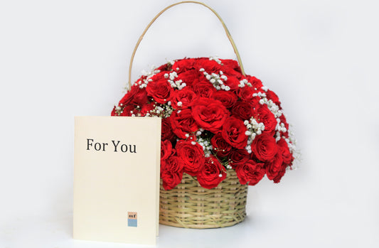 Basket Of Red Roses